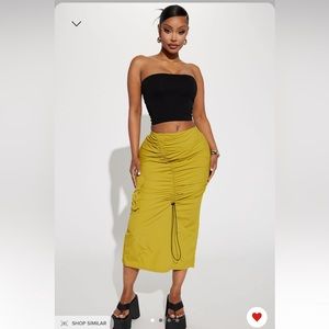 Mustard, cargo maxi skirt